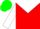 Silk - Red, white yoke, white sleeves, green hoops, green cap