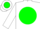 Silk - White, kelly green ball, white 'pjg', green and white blocks on sleeves