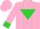 Silk - Pink, lime green inverted triangle, lime green stripe and cuffs