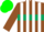 Silk - Brown, dark green hoop, white stripes on brown sleeves, green cap