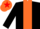Silk - BLACK, orange panel & armlet, orange cap, red star