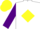 Silk - WHITE, yellow diamond, purple sleeves, yellow cap