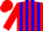 Silk - Red, white and blue stripes, red cap