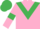 Silk - Pink, emerald green chevron, armlets and cap