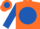 Silk - Orange, orange 'b' on royal blue ball, orange bars on royal blue sleeves