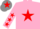 Silk - Pink, red star, red stars on sleeves, grey cap, red star