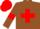 Silk - Brown, red cross, brown arms, red armlets, red cap