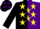 Silk - Black and purple halves, yellow stars on black sleeves