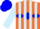 Silk - Orange, blue diamond belt, light blue stripes on sleeves, blue cap