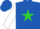 Silk - Royal blue, royal blue p on lime green star, lime green star stripe on white sleeves, royal blue cap