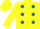 Silk - Yellow, royal blue spots, yellow sleeves and cap