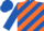 Silk - Royal blue and orange diagonal stripes, royal blue cap