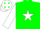 Silk - Green body, white star, white arms, white cap, green diamonds