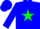 Silk - Blue, green star, green band on sleeves