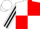 Silk - White body, red quartered, white arms, black striped, white cap