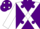 Silk - Purple, white cross sashes, purple dots on white sleeves
