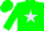 Silk - Forest green, white and lavender compass star