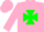 Silk - Pink, green maltese cross, pink cap