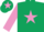 Silk - Dark green body, mauve star, mauve arms, dark green cap, mauve star
