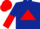 Silk - Dark blue, red triangle, dark blue and red halved sleeves, dark blue and red cap