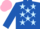 Silk - Royal blue, light blue stars, royal blue sleeves, pink cap