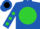 Silk - Royal blue, black pbr on lime green ball, lime green dots on slvs