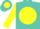 Silk - Turquoise, turquoise 'z' on yellow ball, turquoise band on yellow sleeves