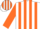 Silk - White, burnt orange blocks , burnt orange stripes on sleeves