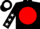 Silk - Black, white 'cc' on red ball, red and white stars on sleeves