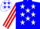 Silk - Blue, white 'a' and white stars, red and white striped sleeves