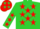 Silk - Lime green, red stars