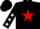 Silk - Black, red star back and front, red and white stars on sleeves