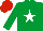 Silk - EMERALD GREEN, white star, red cap