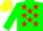 Silk - Green, red stars, yellow cap