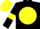 Silk - Black body, yellow disc, black arms, yellow armlets, yellow cap, black checked