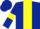 Silk - Dark blue, yellow stripe and armlets