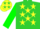 Silk - Lime green, yellow stars, green sleeves