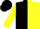 Silk - Black and yellow diagonal halves, black and yellow opposing sleeves