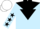 Silk - Light Blue, black inverted triangle and yoke, stars on sleeves, white cap