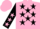 Silk - Pink, black stars, black sleeves, pink stars, pink cap