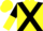 Silk - Yellow body, black cross belts, black arms, yellow halved, yellow cap