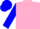 Silk - Bright blueandbright pink halved diagonally,b blue slvs,b pink cuffs,b blue cap,b pink peak