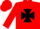 Silk - Red, black maltese cross, black band on sleeves