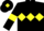Silk - Black, yellow triple diamond, armlets and diamond on cap