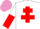 Silk - White, Red Cross of Lorraine, White and Red halved sleeves, Mauve cap