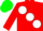 Silk - Red, large white spots, green cap
