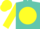 Silk - Turquoise, turquoise 'z' on yellow ball, turquoise band on yellow sleeves, yellow cap