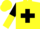 Silk - Yellow body, black saint andre's cross, black arms, yellow halved, yellow cap