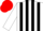 Silk - White & black stripes, white sleeves, red cap