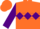 Silk - Orange, purple diamond hoop, purple hoop on sleeves, orange cap